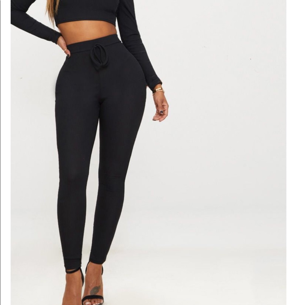 Shape Black Ribbed High Waist Leggings